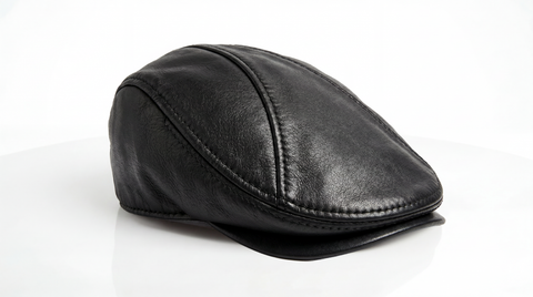 Leather Cheesecutter Cap