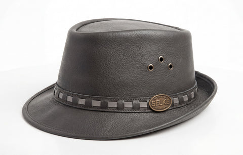 Charcoal Leather Trilby