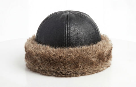 Genuine NZ Leather and Fur Fashion Hat